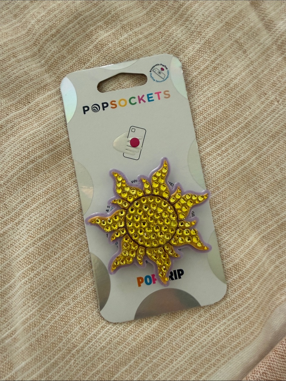 PopSocket Sunburst Gem PopGrip in Yellow and Purple